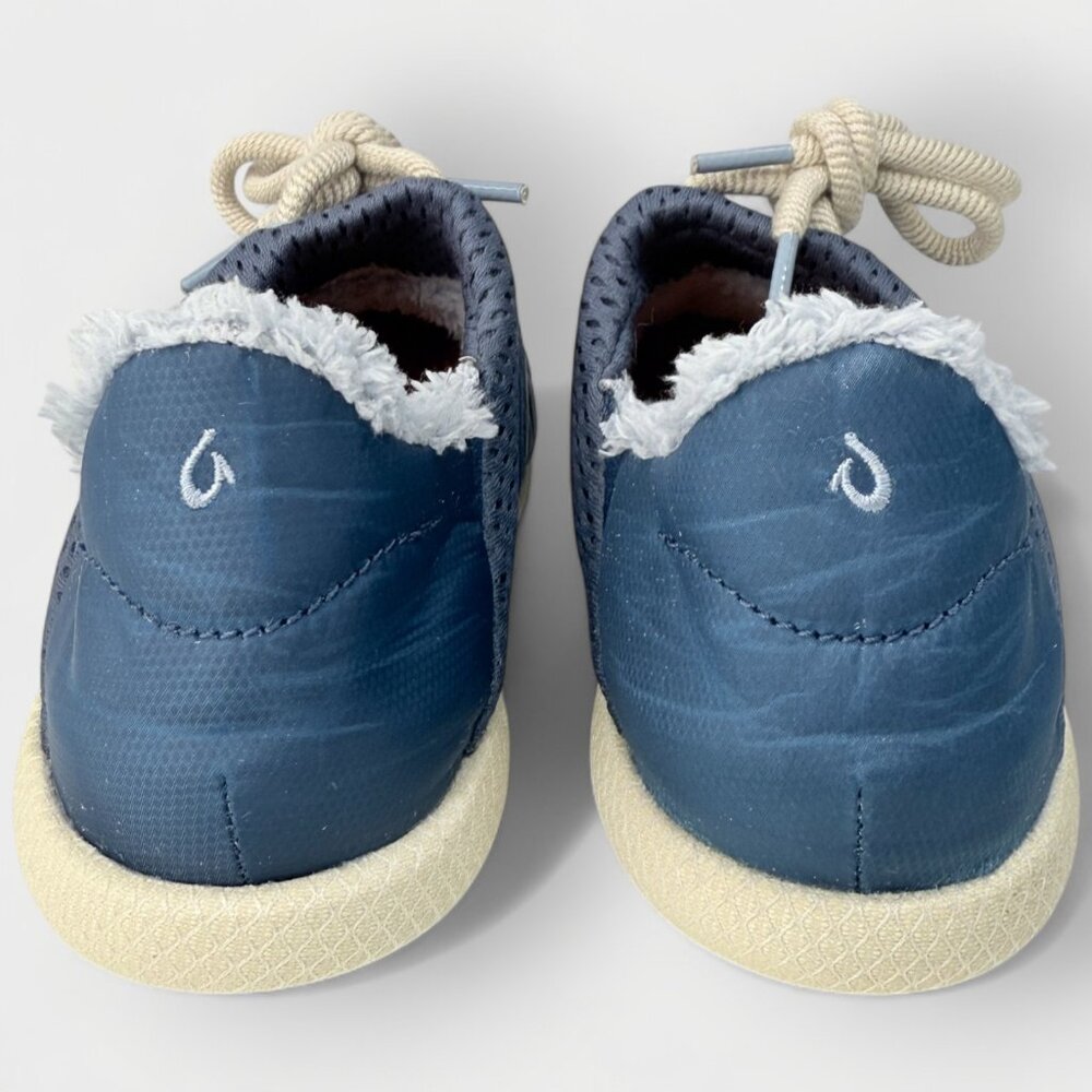 OluKai Mahiki Slipper Sneaker Women's 10 Moonlit Ocean Faux Fur Drop-In Heel NWT - Picture 5 of 12
